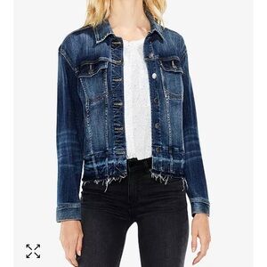 Vince Camuto, raw hem denim jacket